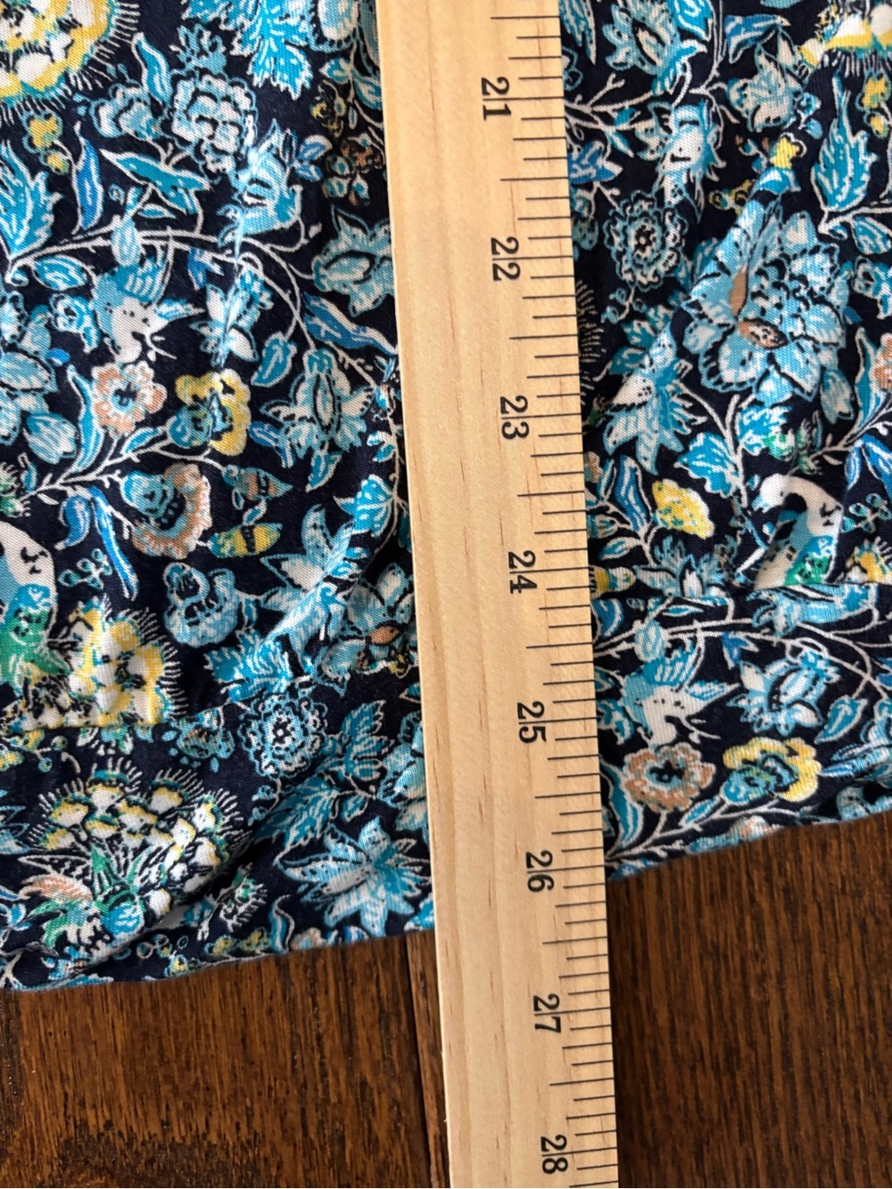 LOFT Teal and Navy Floral Scoop Neck Tank - Picture 9 of 9